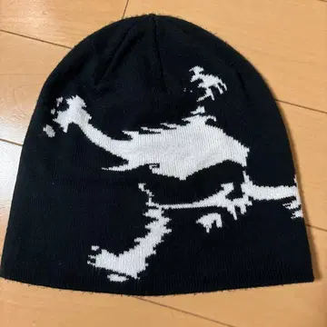 Oakley 니트 모자 블랙/화이트 그래픽 프린트