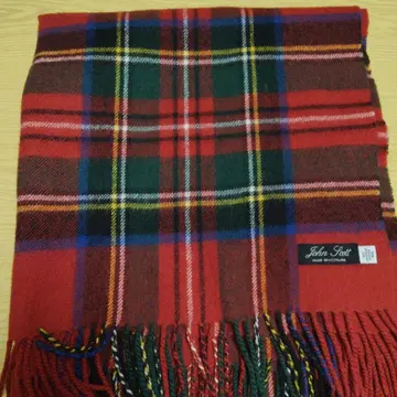 JOHN SCOTT 빨간색 체크 머플러