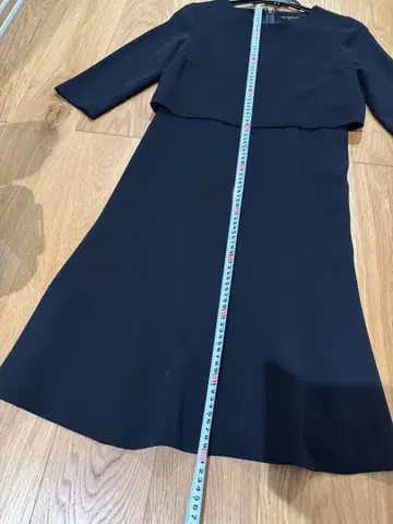 23구 네이비 플레어 드레스 7부 소매