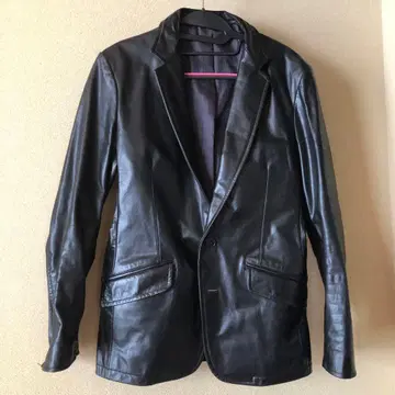 블랙 가죽 블레이저