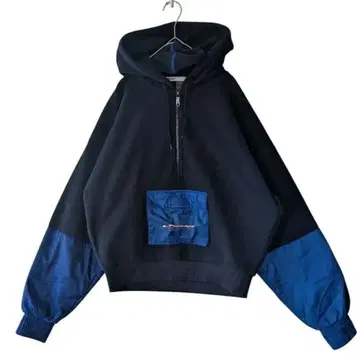 타미힐피거 스포츠 플리스 하프 지퍼 후디 네이비 S