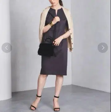 UNITED ARROWS 실크 리브 V넥 가디건 유나이티드 애로우즈