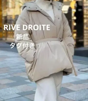새상품 미사용 리브 드와 RIVE DROITE 벨티드 후드 다운