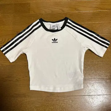 adidas 3선 T셔츠 XS 화이트/블랙