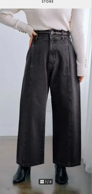 cohina 더블 허리 심 데님 regular