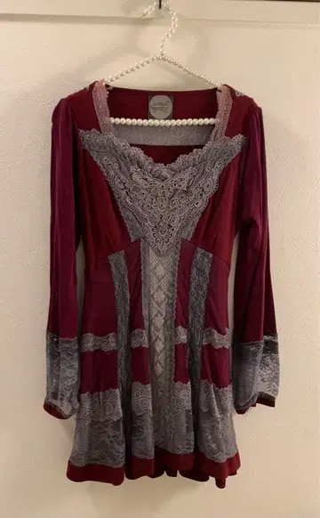 OZZ ANGELO 버건디 그레이 튜닉