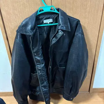 블랙 가죽 캐주얼 자켓