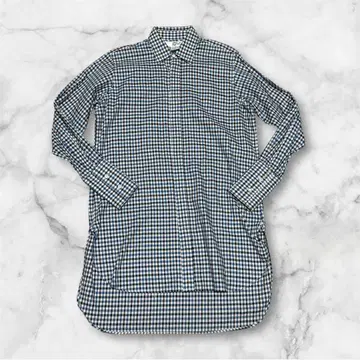 m3371 BLACK 긴팔 셔츠 깅엄 체크 46 롱 셔츠