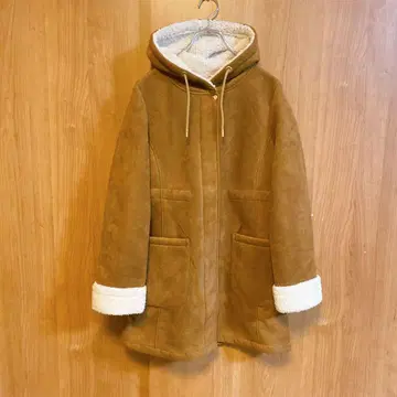 [아라아라] 무스탕 코트 페이크 무스탕 브라운 M 사이즈