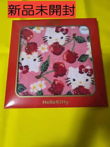 새상품 헬로키티 페이 페이퍼 쉐니르 직조 손수건 핑크