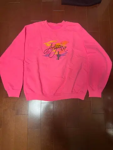 앙고라 자수 맨투맨 핑크