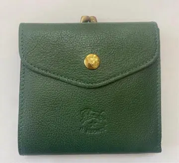 [ IL BISONTE ] 새상품 가마구치 지갑 베르데 그린 인기 레어