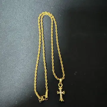 골드 크로스 참 목걸이