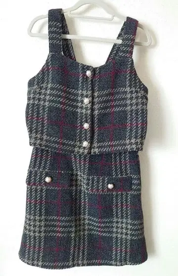 abc une fece 체크 무늬 스커트 셋업