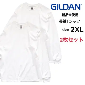 길단 미사용 새상품 울트라 코튼 6oz 긴팔 티셔츠 화이트 2장 2XL