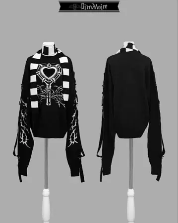 DimMoire [ 디무모아르 ] 초 롱 슬리브 니트 II / Black