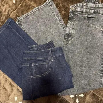 다크 블루 그레이 플레어 바지 플레어 팬츠 2종 세트