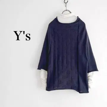 Y's 7부 소매 비대칭 니트 도트 무늬