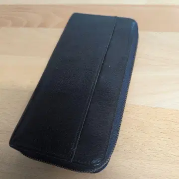 진한 네이비 genten 가죽 장지갑
