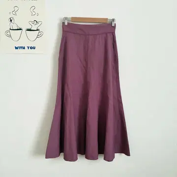 그린 라벨 릴랙싱 플레어 스커트 종아리 기장 레이온 허리밴딩