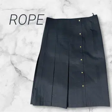 ROPE 랩스커트 플리츠 골드 버튼 무릎 기장 랩 스커트