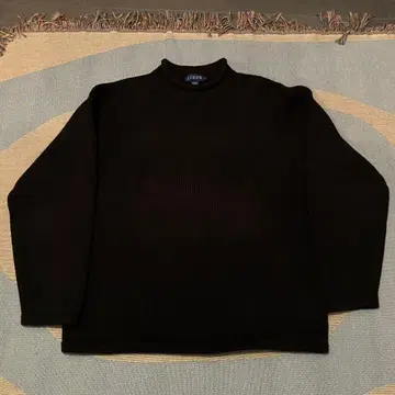 90s 00s jcrew 롤넥 니트 명작 코튼 100% 블랙