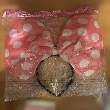 미니 마우스풍 머리띠 (핑크 도트) 라이트 포함