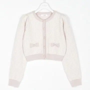 evelyn 리본 포켓 니트 핑크