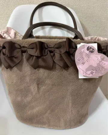 [ 새상품급 미사용 ] 아오키 미사코 시마무라 니나스 퍼 백 브라운