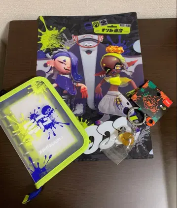 스플래툰 3 굿즈 3종 세트 클리어 파일, 키링, 메모장