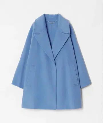 미사용 allureville 리버 빅 컬러 미들 기장 코트 블루