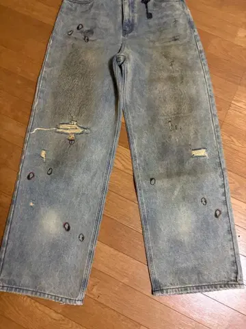 Dirty-Washed Brushing Wax Baggy 데님