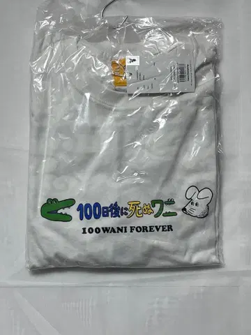 100일 후에 죽는 악어 T셔츠 L 화이트