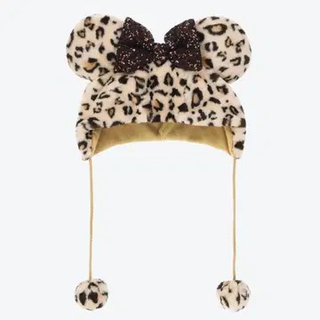 새상품 디즈니 팬캡 미니 레오파드 무늬 브라운