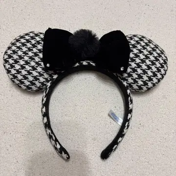 디즈니 머리띠 체크 무늬 하운드투스 체크 패턴