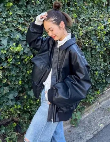 Ungrid 인조 가죽 블루종