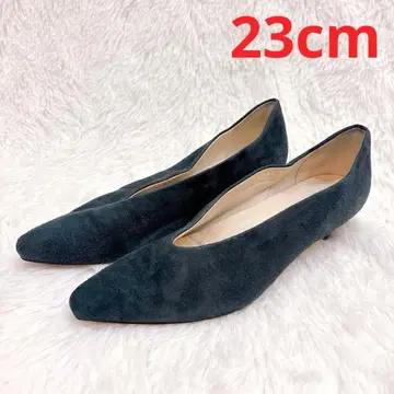 새상품급 요시토 YOSHITO 펌프스 천연 가죽 스웨이드 네이비 23cm