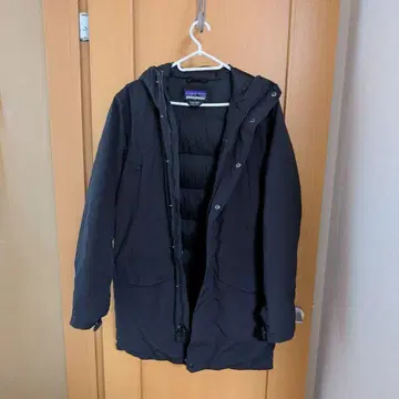 Patagonia 후드 부착 다운 자켓 블랙 S 사이즈