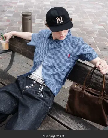 kutir 크롭 오버사이즈 체크 셔츠