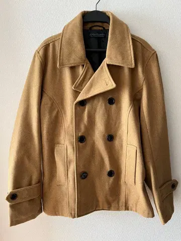 베이지 더블 브레스트 피코트 XL 익명 배송