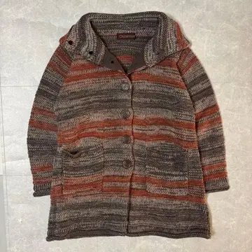 보더 니트 자켓 울 혼방 가디건 겉옷