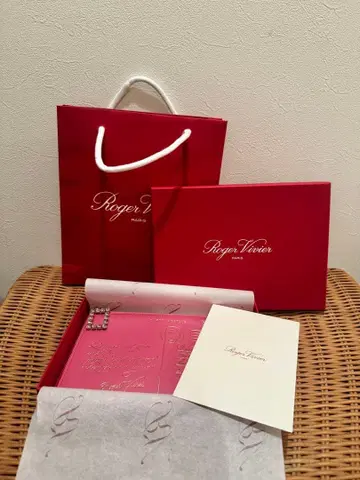 Roger Vivier 파우치 멀티 케이스 가죽 핑크 비쥬 크리스탈