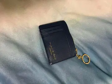 가죽 미니 지갑 새상품 지퍼 달린 카드 케이스 네이비