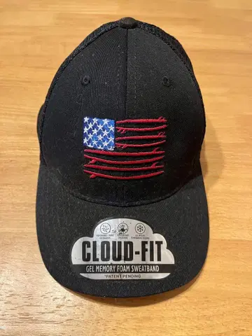 미국 국기 자수 메쉬 캡