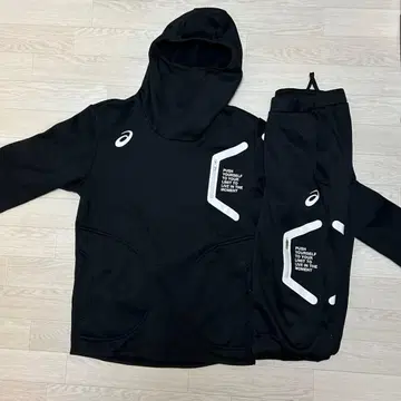 아식스 후드 부착 셋업 상하의 M 블랙