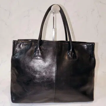 HAMANO 토트백 올 가죽 블랙 A4 수납