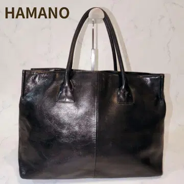 HAMANO 토트백 올 가죽 블랙 A4 수납