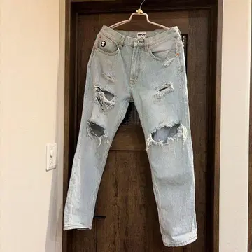 aape 9090 데미지 데님 콜라보 s 사이즈