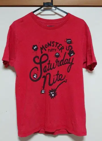몬스터 파티 T셔츠 L사이즈 빨간색