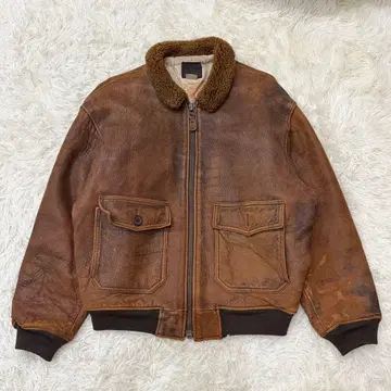 AVIREX G-1 플라이트 자켓 L 천연 가죽 브라운